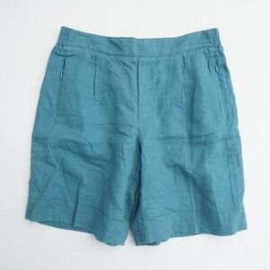 Athleta Teal Linen Bermuda Women's Shorts